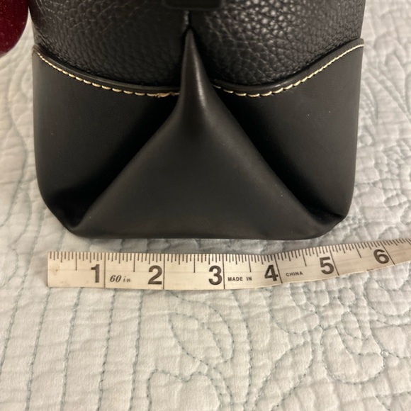 Dooney & Bourke Florentine & Pebbled Leather Satchel 30 Black Satchel w/ 🍓 Charm - Picture 15 of 16